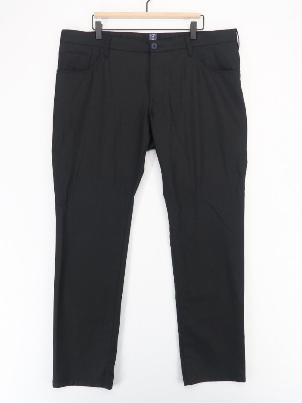 Meyer M5 Slim Pants Mens 40x32 Black Wool Blend Stretch Chino Five Pocket